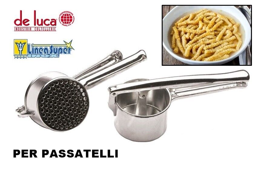 SCHIACCIA PREMI PATATE SCHIACCIAPATATE PER PASSATELLI IN ALLUMINIO "DE LUCA"