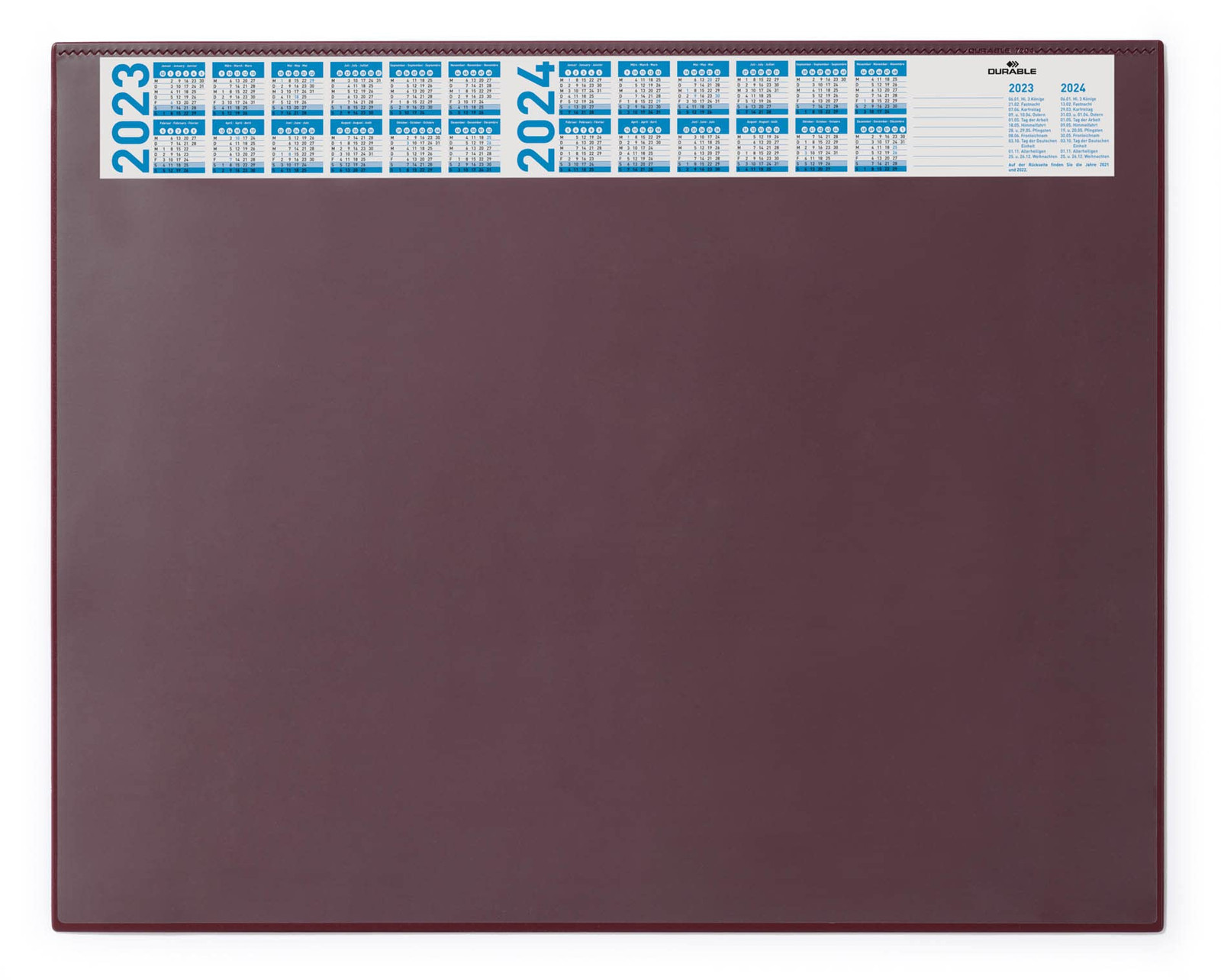 Durable Desk Mat with Annual Calendar Red   65 x 52 cm   Pack of 1   Anti-Glare