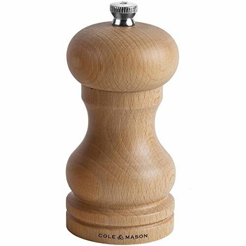 Cole & Mason Capstan 1, Legno, Wood, Beech Salt Mill 12cm (B3O)