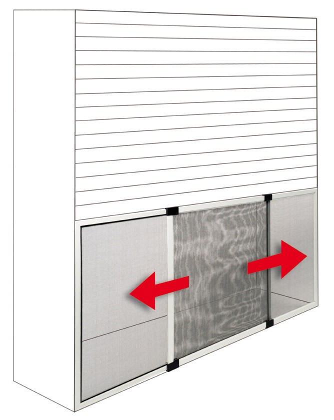 ZANZARIERA ESTENSIBILE PER FINESTRE BIANCO RAL 9010 cm. 50x40