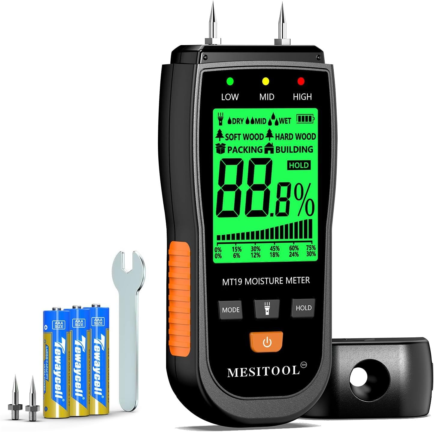 MEISTOOL Tester Umidità Tester Legno Display LED Digitale HD Rilevatore (u0a)