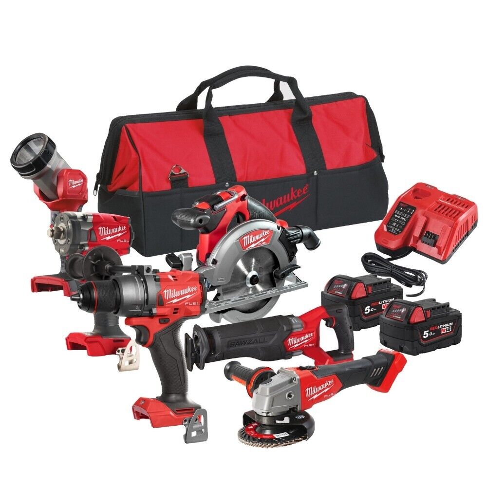 Pacco 6 Prodotti M18 FUEL 18V Milwaukee + 2 Batterie E Sacco Di Trasporto