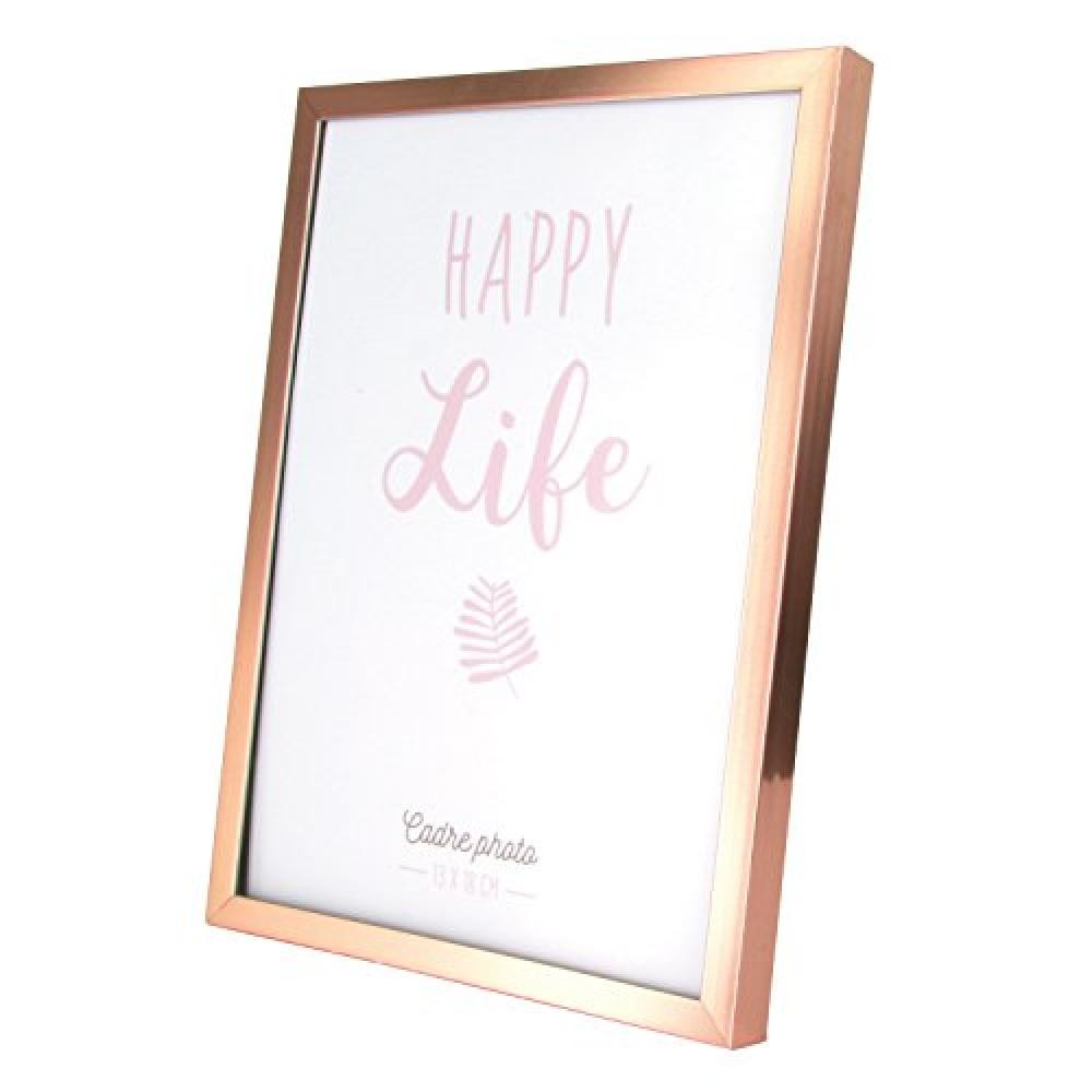 (TG. 13 x 1,50 x 18 cm) THE HOME DECO FACTORY Cornice portafoto, Alluminio, Rame