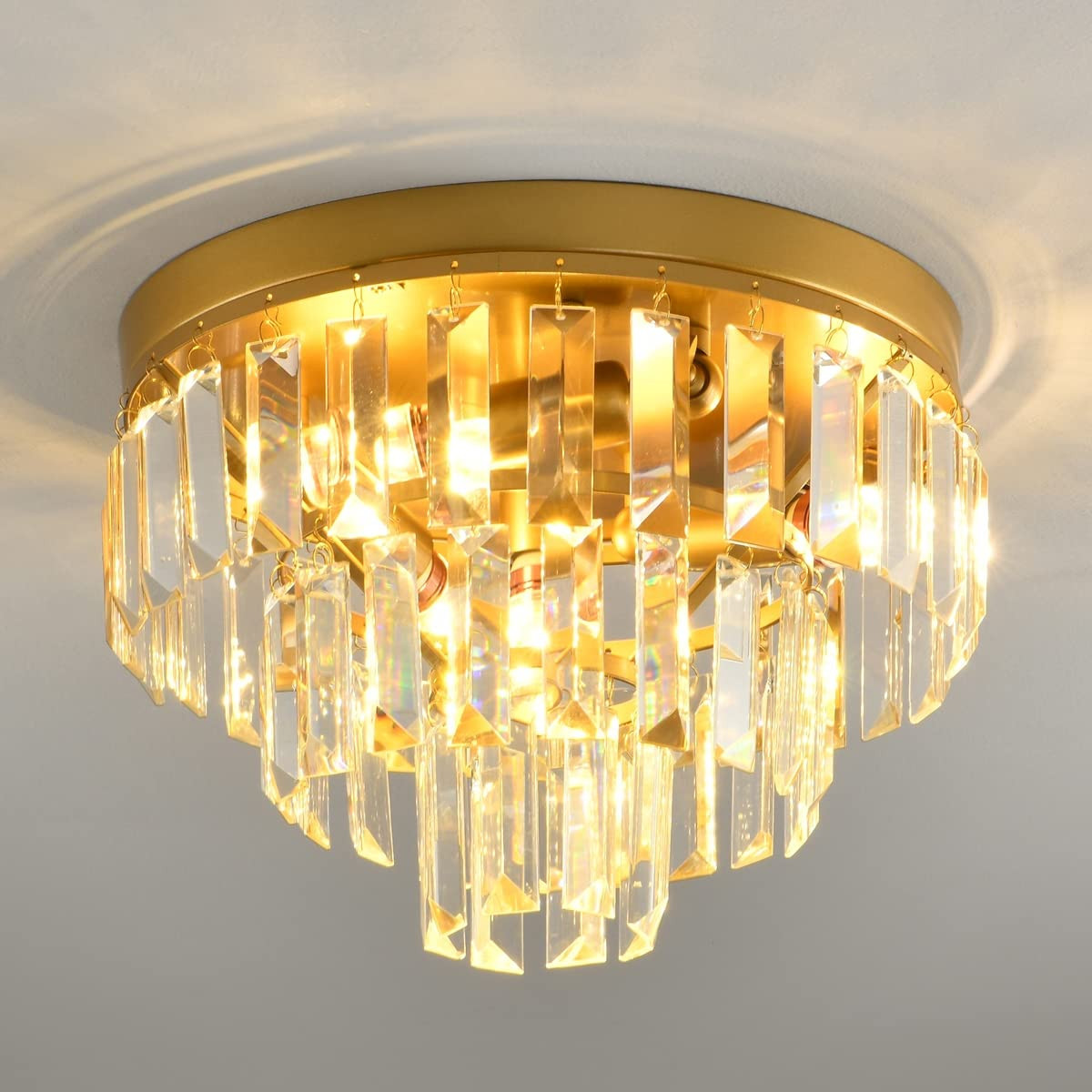 Moderno Crystal Plafoniera Lampadario Crystal Rotondo Clear Crystal (u9R)