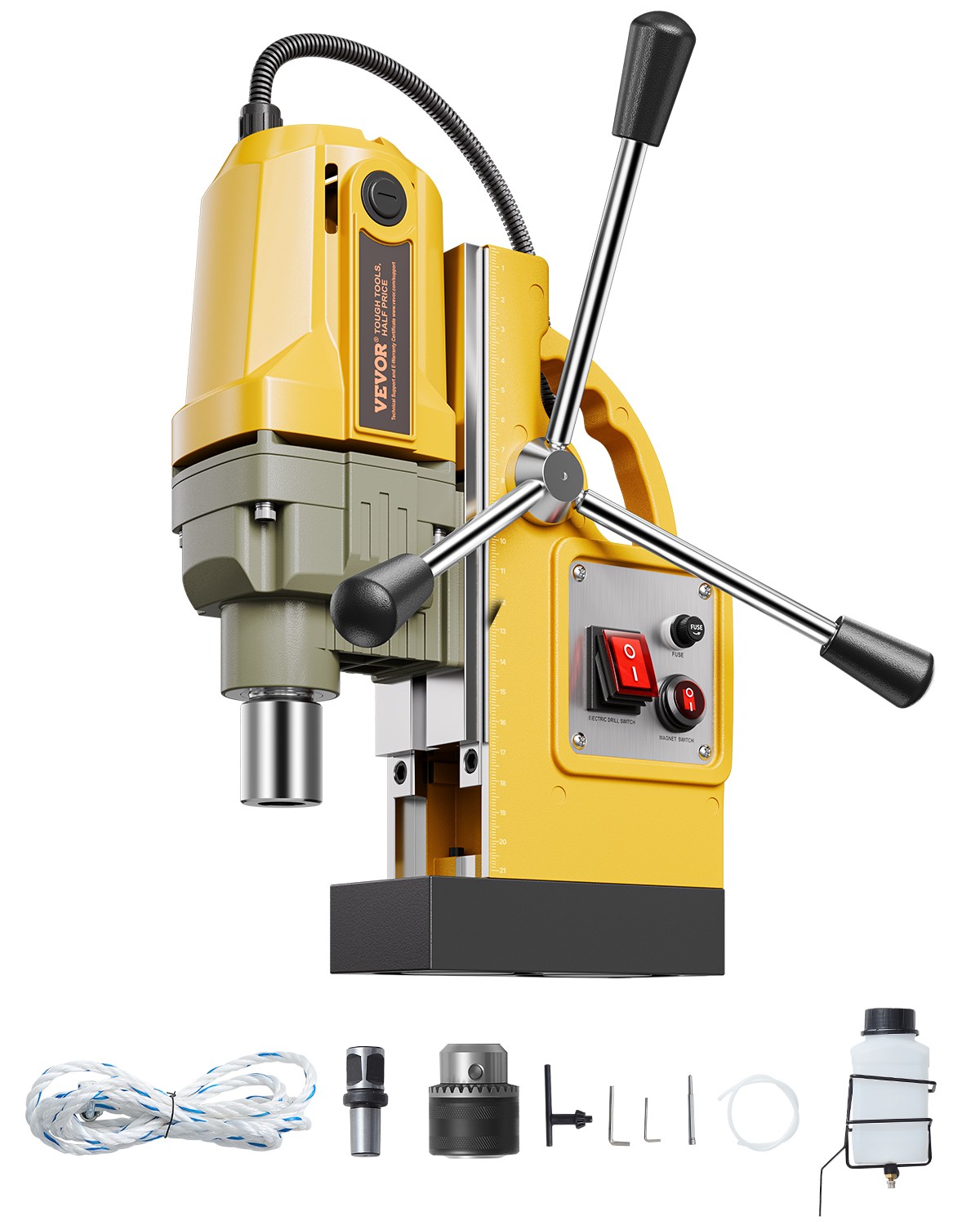 VEVOR Trapano Magnetico da 1400 W Trapano a Colonna Elettrico Magnetico 12500 N