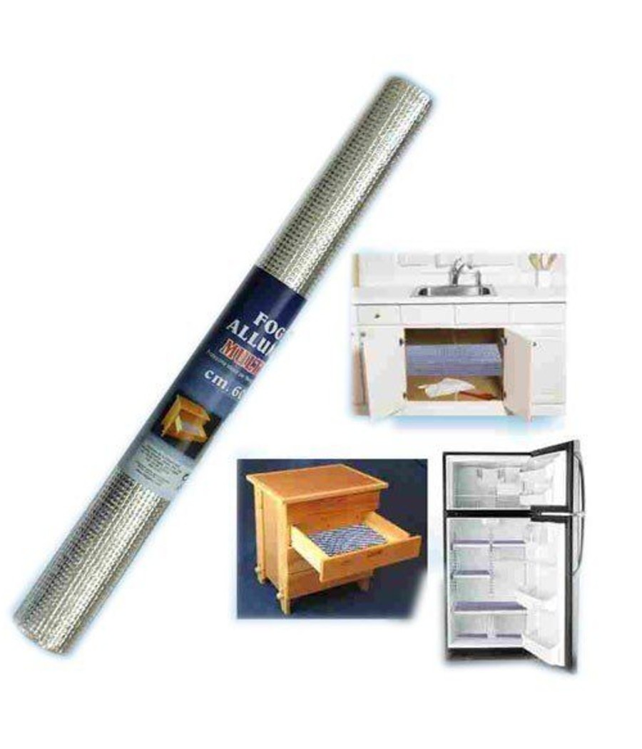 Foglio Alluminio Multifunzione Cucina Tappeto Protezione Mensole 60x200cm