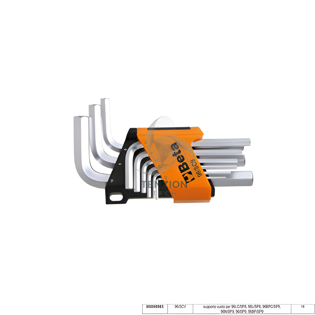 Supporto Vuoto Per 9 Chiavi Maschio Esagonale Cromate - Beta 96/SCV