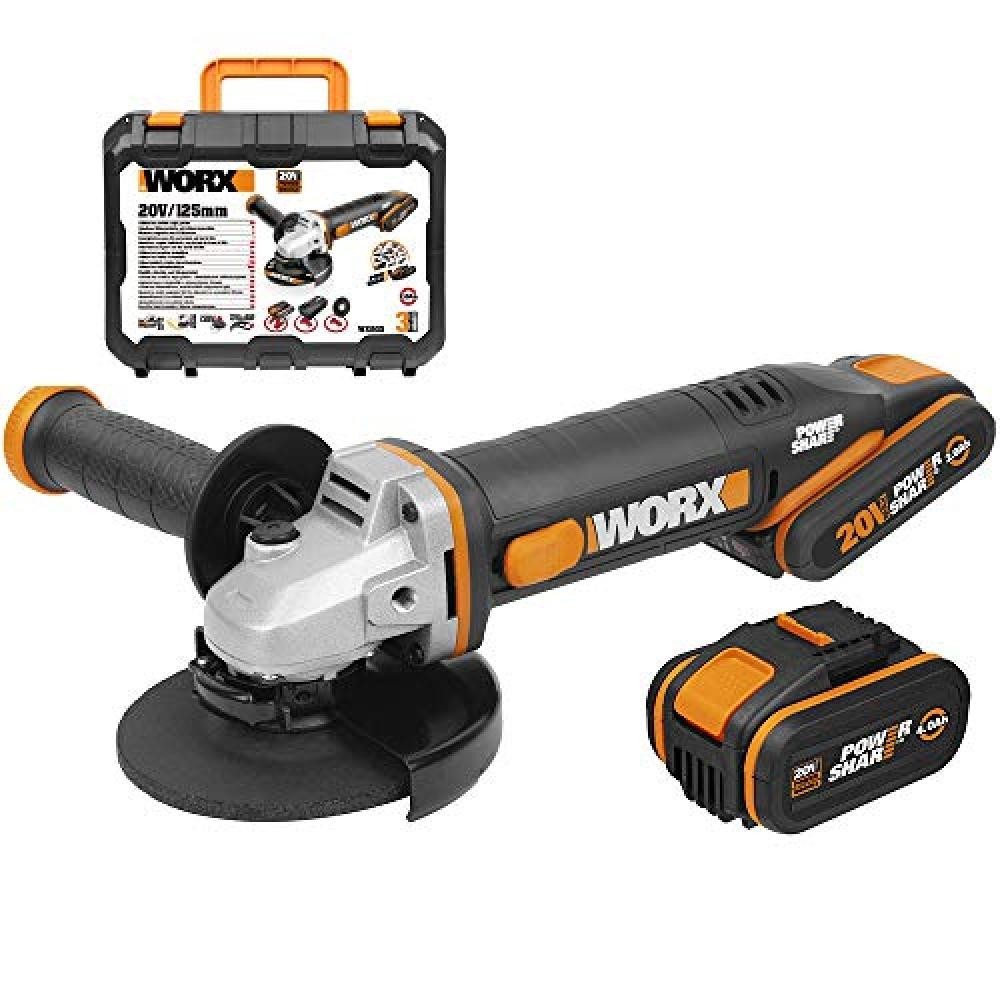 Worx WX803 - Smerigliatrice 125 mm 20 V 2 Ah + 4 Ah - NUOVO