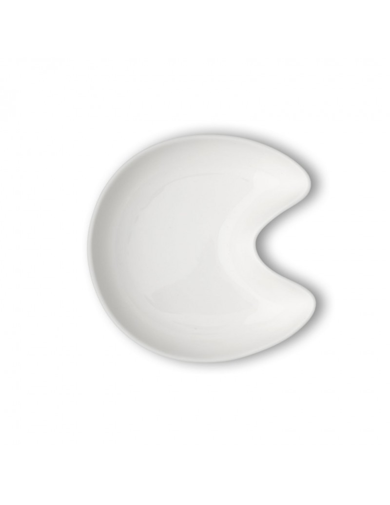 Vassoio contenitore per antipasti in ceramica bianco lucido lettera C | Brandani
