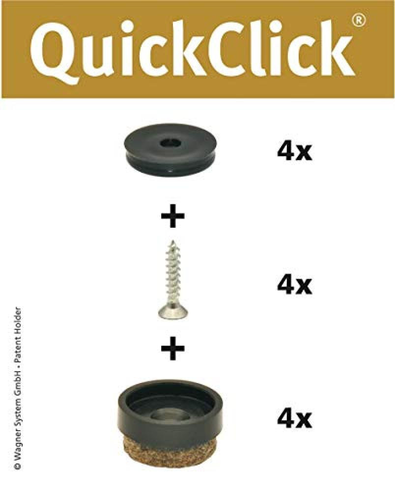 (TG. Ø 17mm) WAGNER QuickClick® Chair Glider // set di 4 viti // "Ultrasoft" -