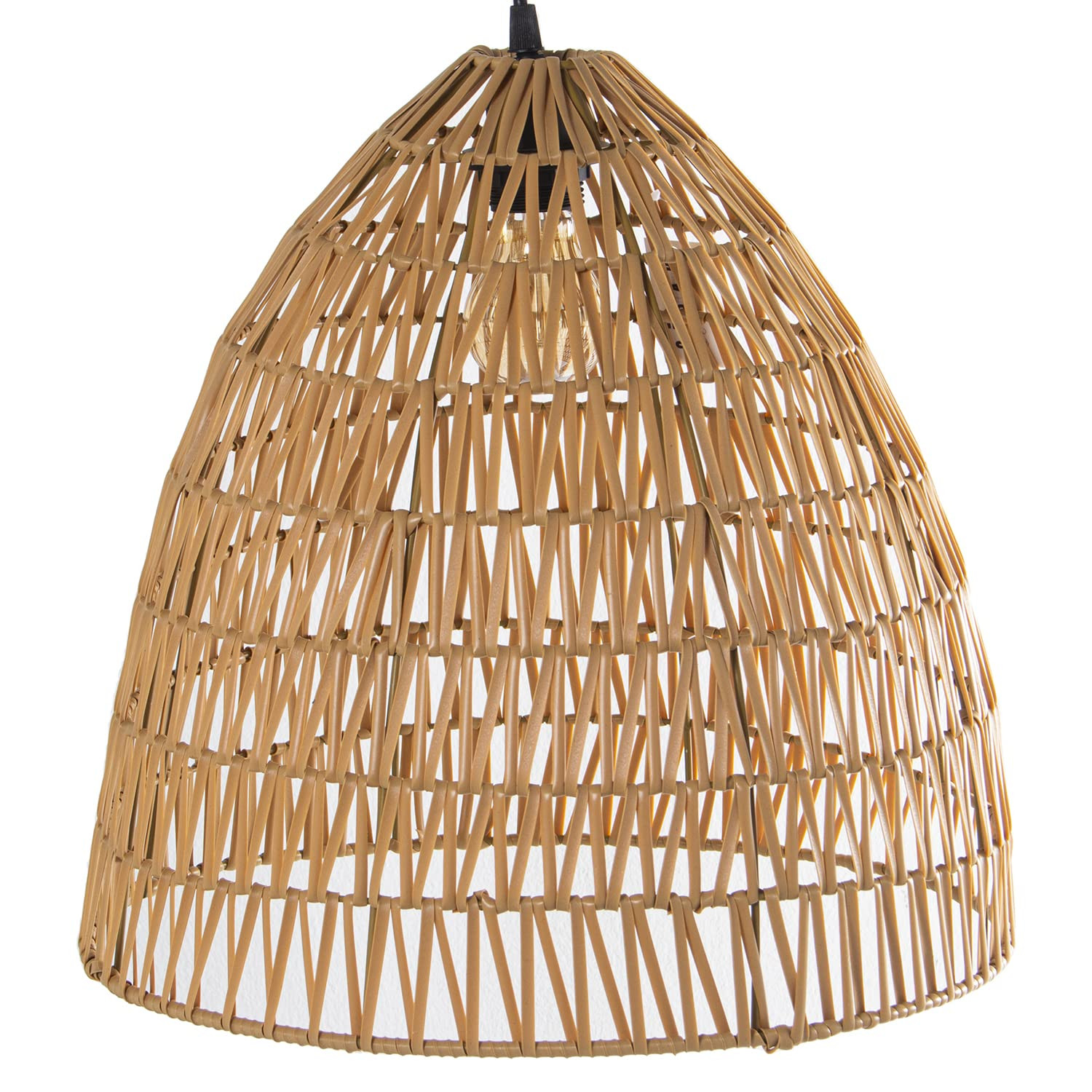 DRW Lampada da soffitto in rattan sintetico naturale, 38 x 38 x 38 x 38 (I1b)