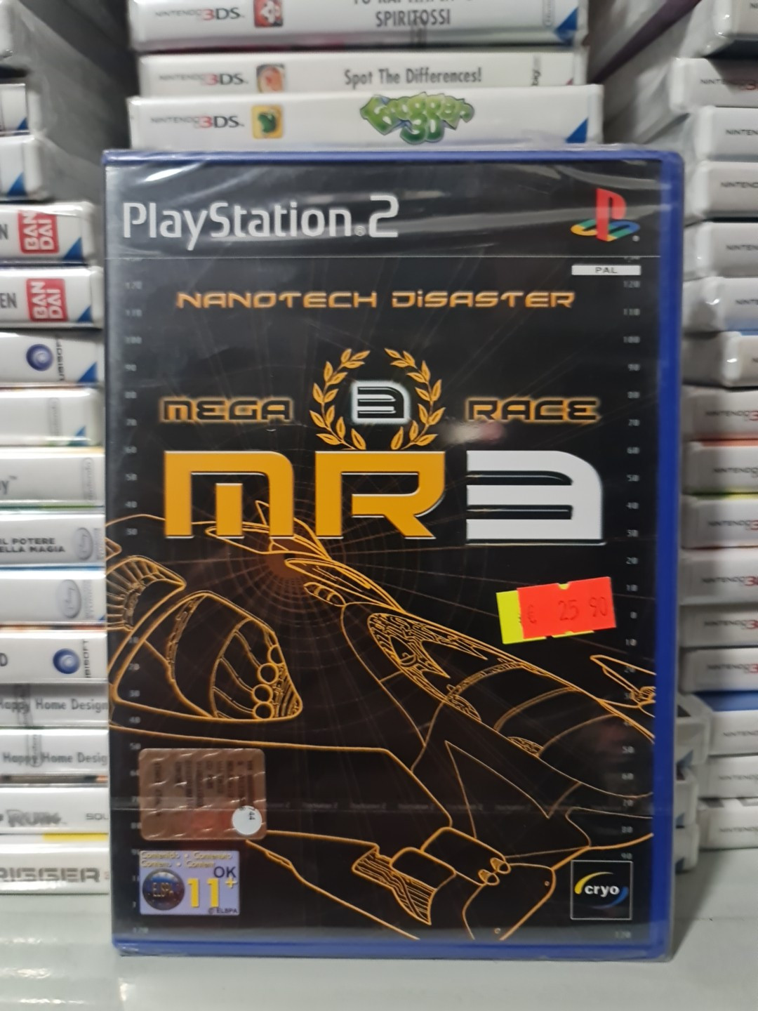 Mega Race 3 MR 3 Videogioco Playstation 2 PS2 pellicola leggermente rovinata