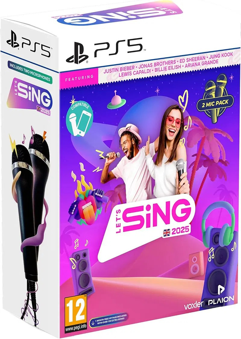Let's Sing 2025 (Double Mic Bundle) Juego Fisico para Consola PlayStation 5 PS5