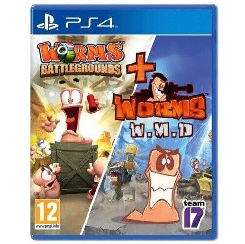 WORMS BATTLEGROUNDS + WORMS WMD PS4 GIOCO PLAY STATION 4 ITA LEMMINGS NINJA EU