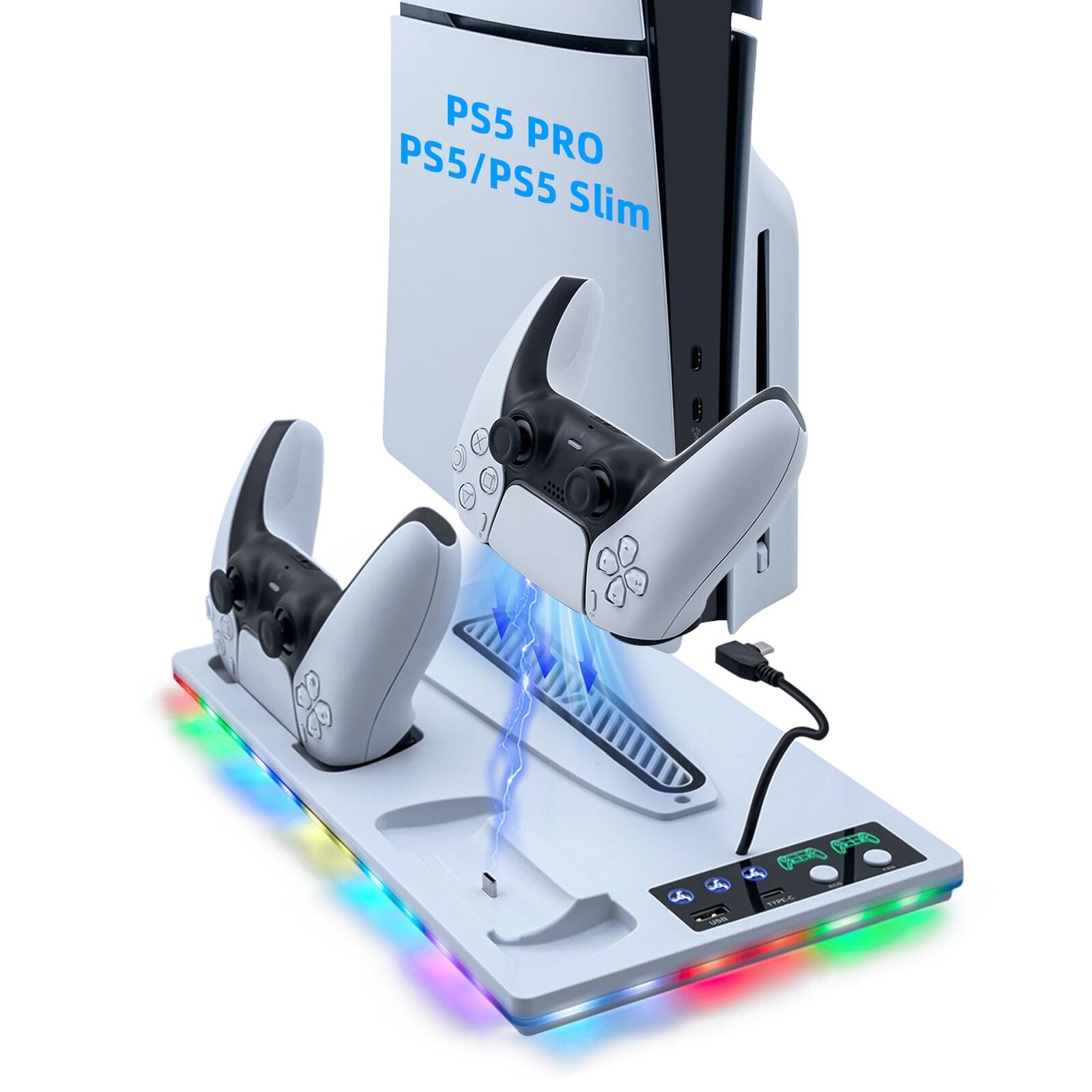 Tolesum Verticale Supporto con Raffreddamento per PS5/PS5 Pro/PS5 Slim,Supporto