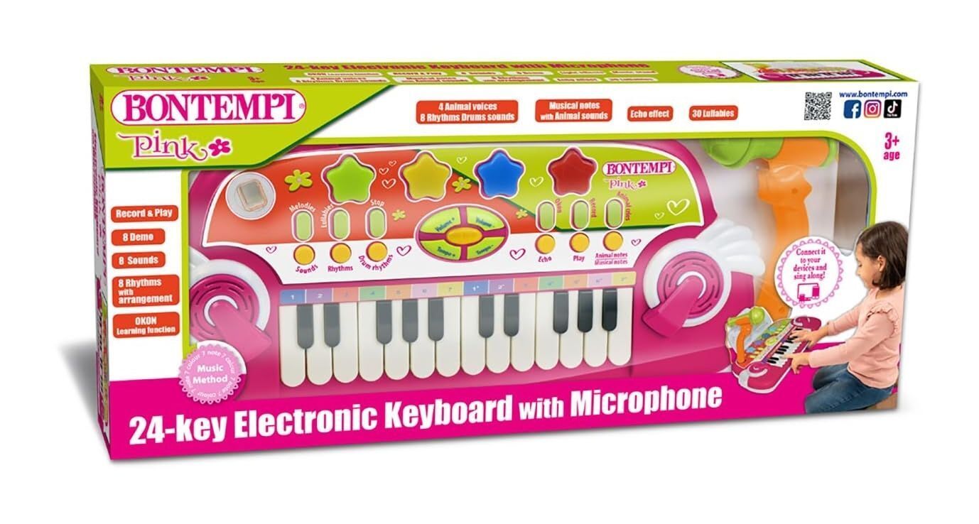 Merchandising Bontempi 12 2972: Tastiera Da Tavolo 24 Tasti Con Microfono E Legg