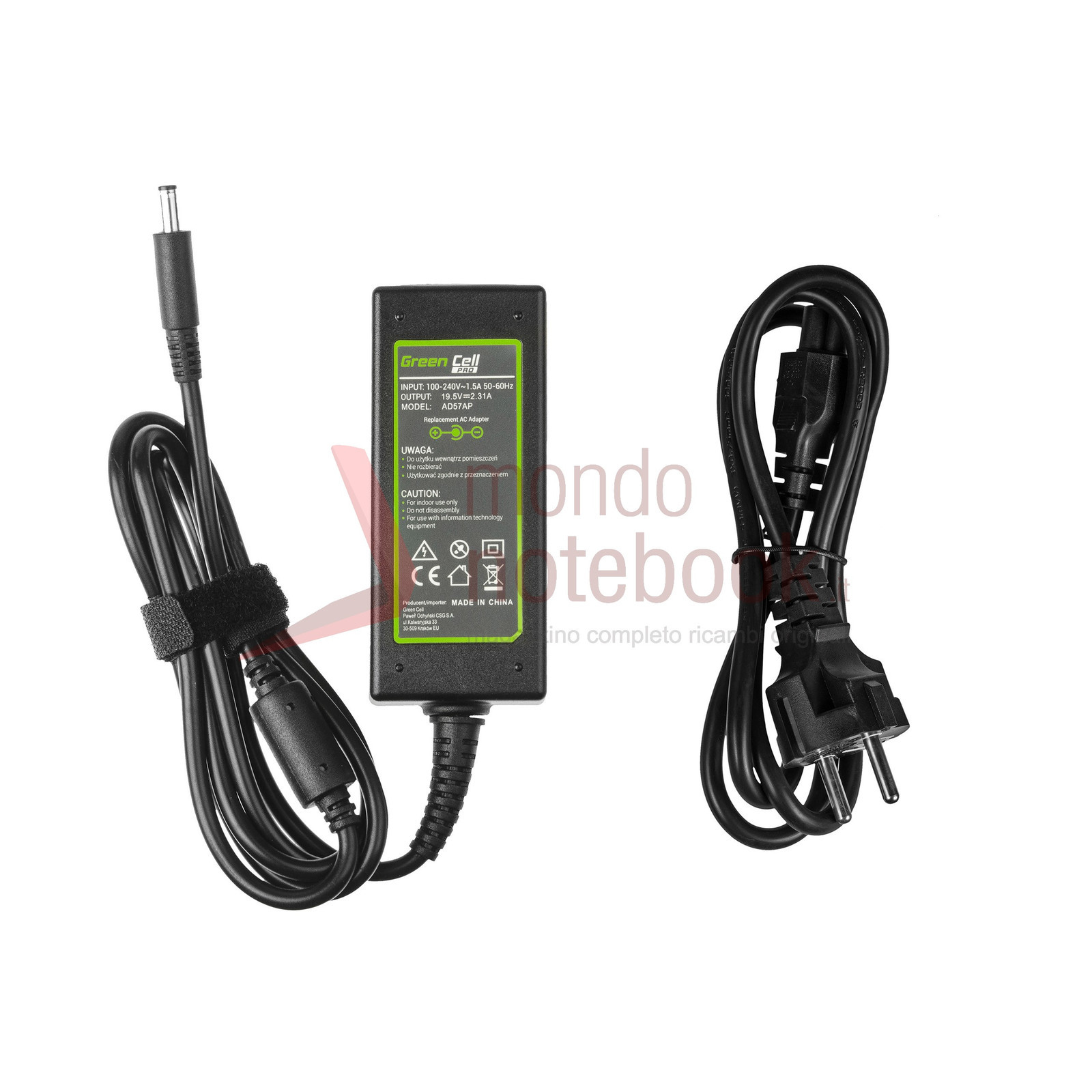Alimentatore Compatibile per DELL 45W 19,5V 2,31A (4,5mm x 3mm) Versione PRO