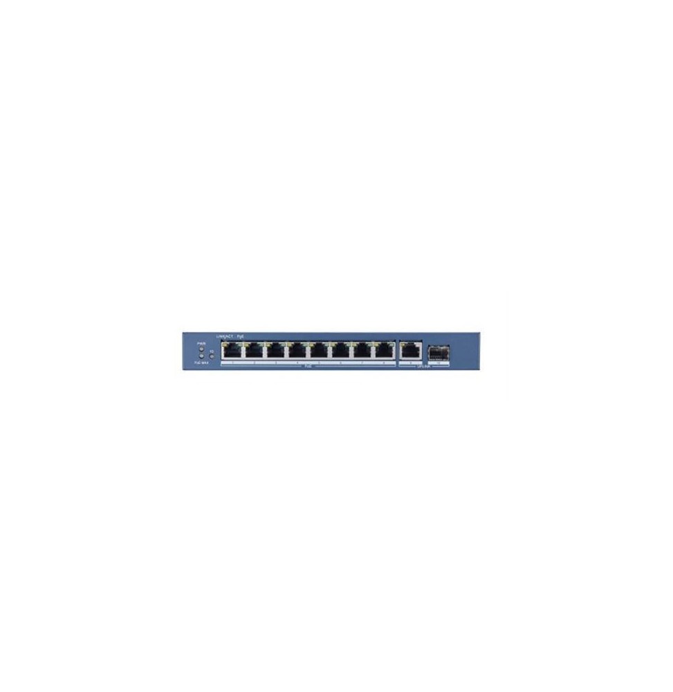 SWITCH HIKVISION L2.Unmanaged.8 Gigabit POE ports.1 Gigabit RJ45 uplink port.1 G