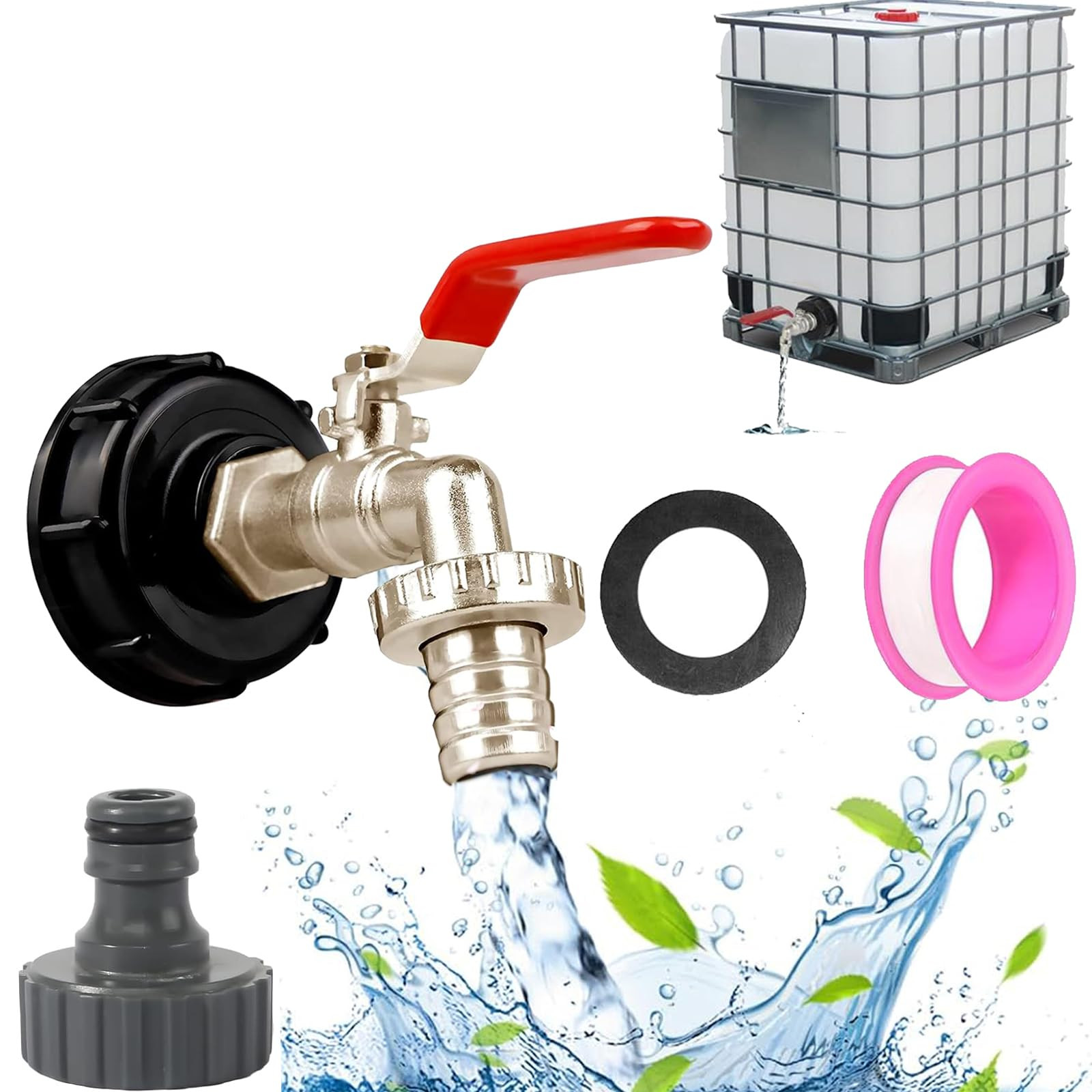 hufhnwso Cisterna Acqua 1000 Litri, 3/4 Serbatoio,Rubinetto (e6x)