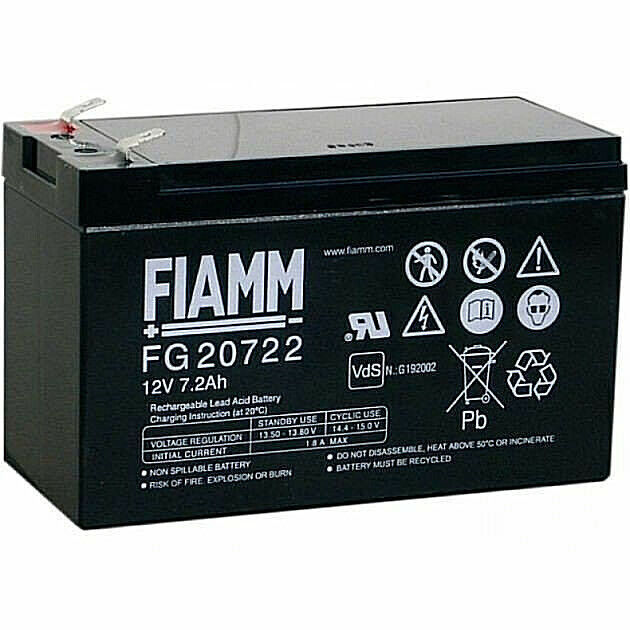 BATTERIA FIAMM  FG20722 12V 7,2Ah  FG 20722 PER UPS - ALLARMI Camper