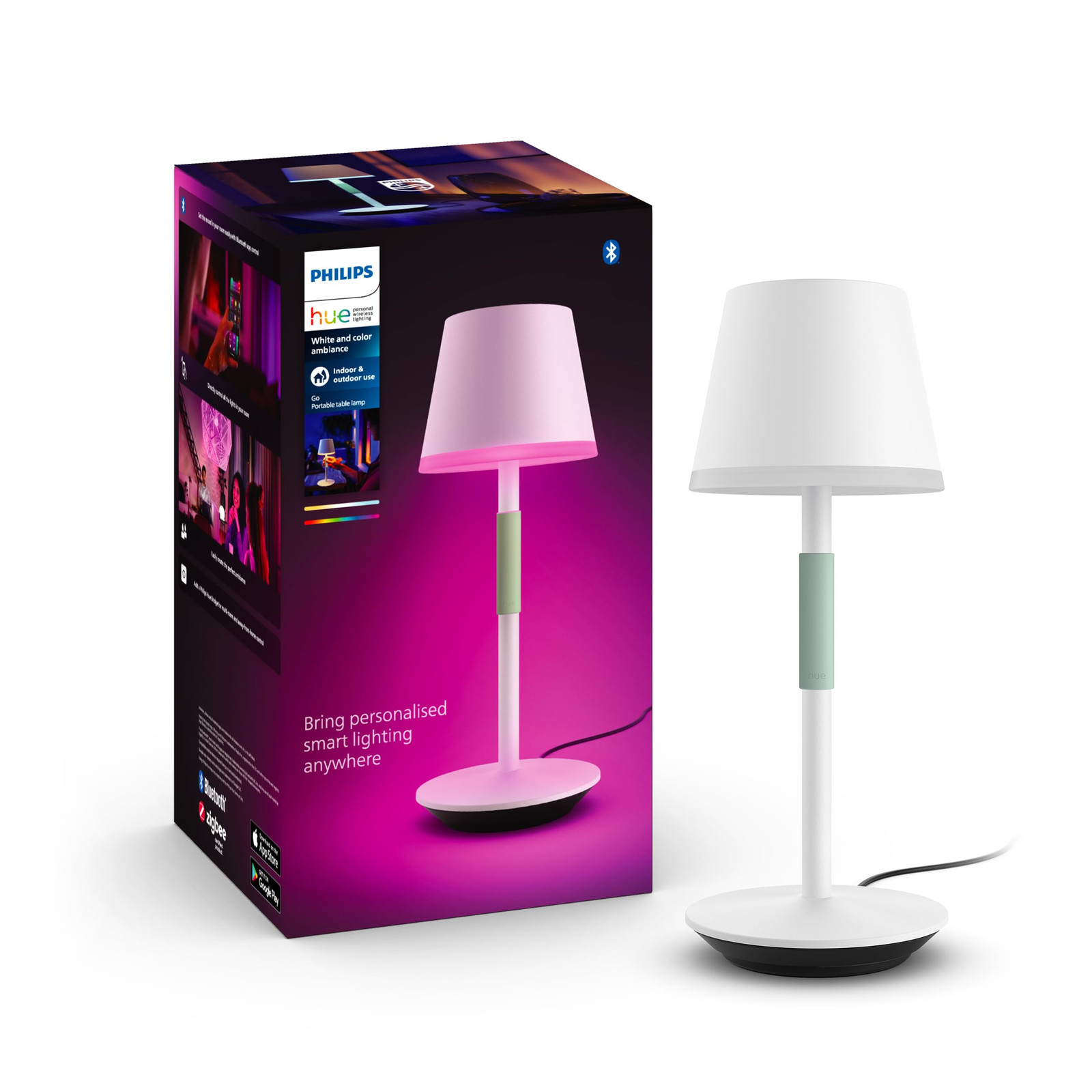 Philips Hue White and Color Ambiance Lampada da Tavolo Hue Go Portable, (y6W)