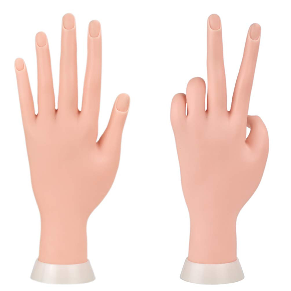 Mano finta con unghie per praticare la manicure, flessibile, mobile, in (a7H)