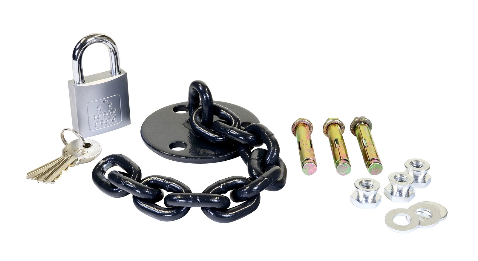 LocknCharge Lock Down Kit with Chains and Bolts for Carrier carts - Black