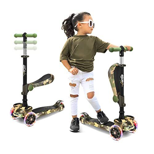 3 Wheeled Scooter for Kids - Stand & Cruise Child/Toddlers Toy (n2w)