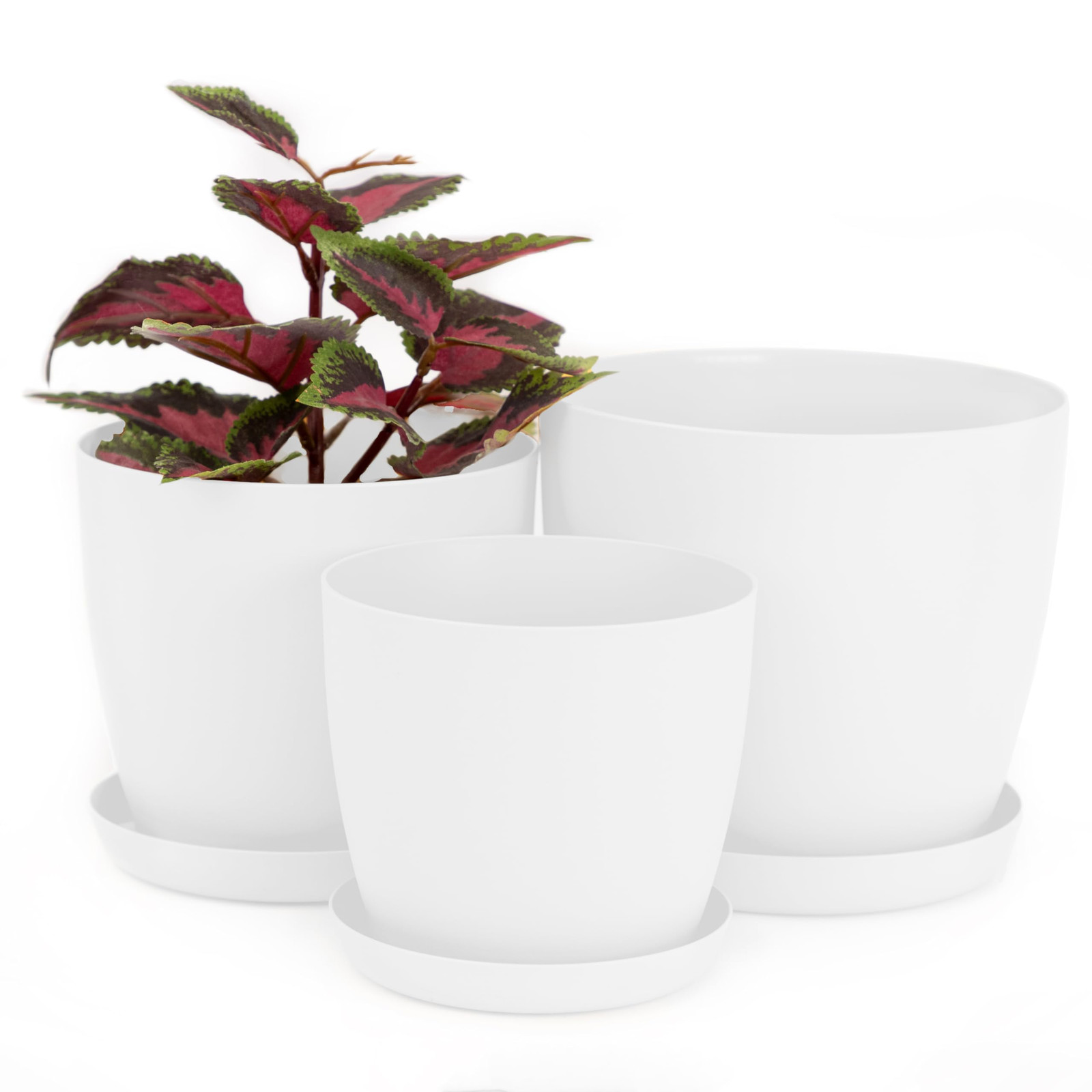 Home Garden Ornaments Vaso per Piante da Interno Bianco Set di 3 Misure (O4z)
