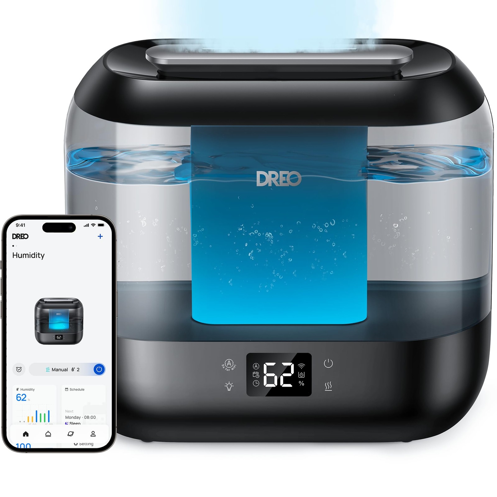 Dreo Umidificatore Smart per la Camera da Letto, Riempimento Superiore da (t8A)