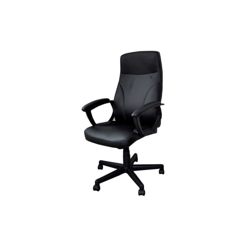 Poltrona direzionale nera ecopelle con braccioli Office Products Crete 23023311-