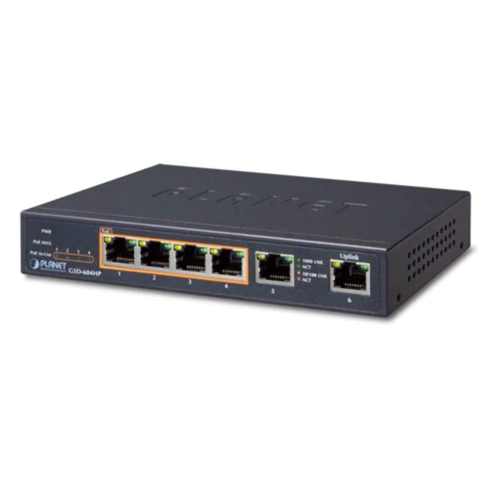 Planet GSD 604HP GETH PoE Switch 4x 55 W + 2x AT GETH (GSD 604HP)
