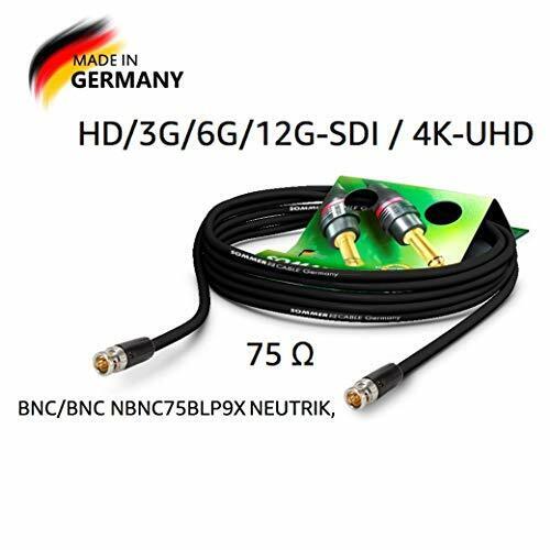 Sommer Cable - Cavo Patch video 6G-SDI/4K, SC-Vector 0,8/3,7, BNC/BNC NBNC75BLP9