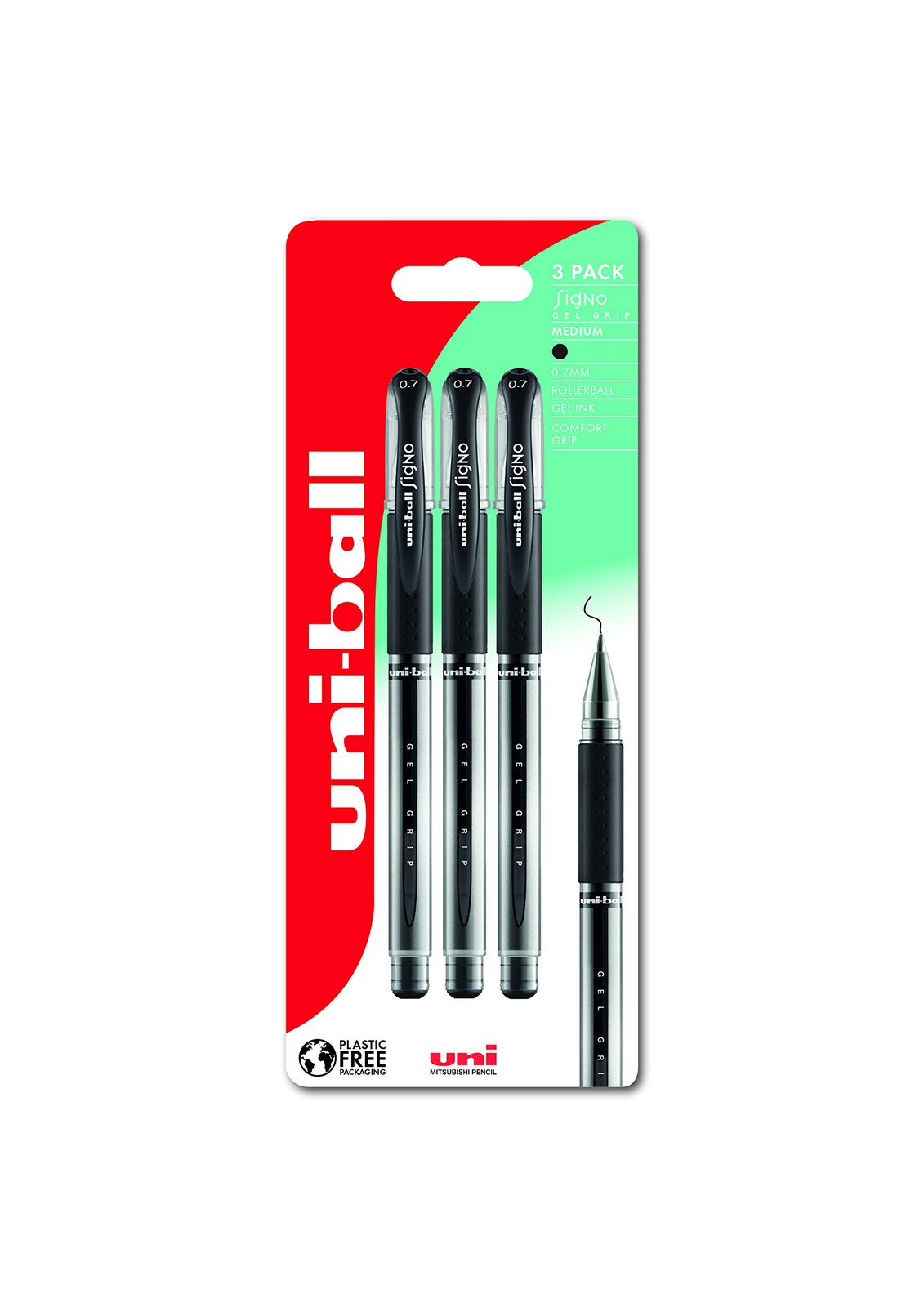 uni-ball UM-151S Gel Grip Rollerball Pens. Premium Medium 0.7mm Ballpoint Nib fo