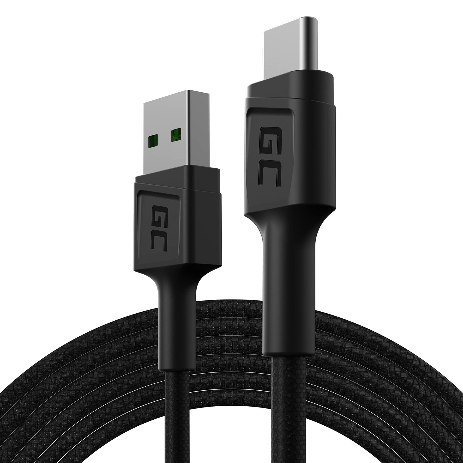 Green Cell Cavo USB-A - USB-C Tipo C 1.2m Cavo di ricarica nero (t7w)
