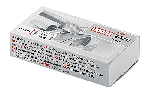 Novus 24/6 Stapler for Office Stapler 24/6 DIN Super, Galvanized Steel Wire