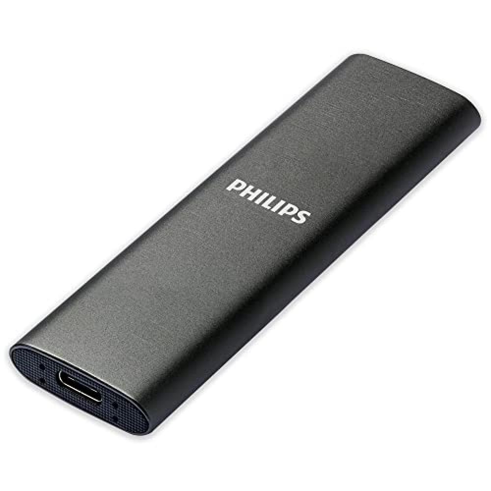 PHILIPS Portable External 2TB SSD - Ultra Slim SATA Ultra Speed ​USB-C - USB,