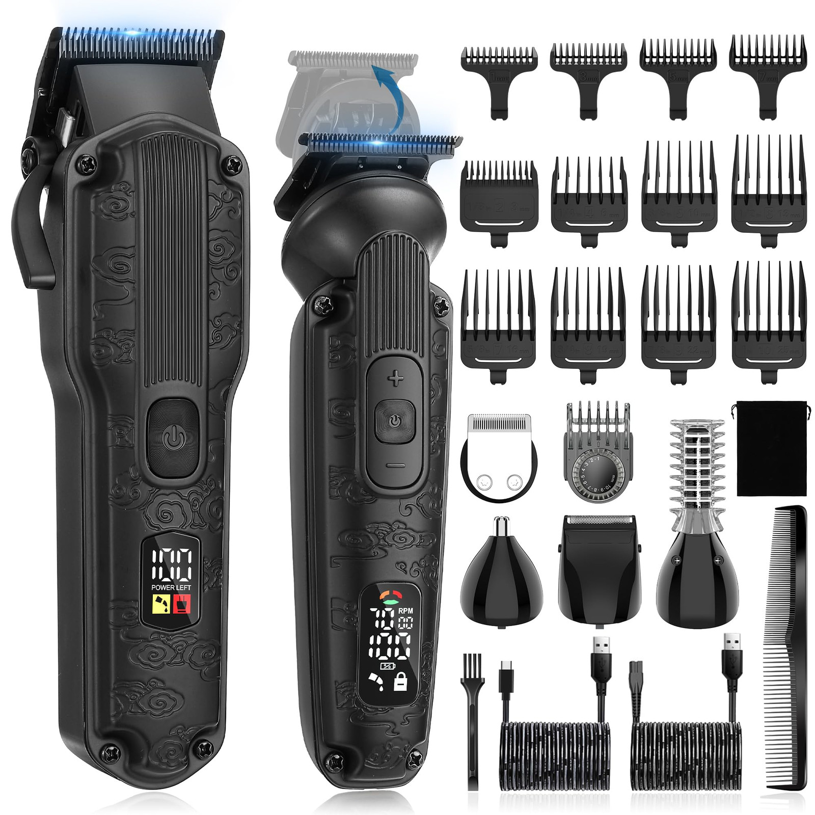 Scttomon Professionale Hair Clipper per Uomini Kit di Taglio Dei Capelli (Q7A)