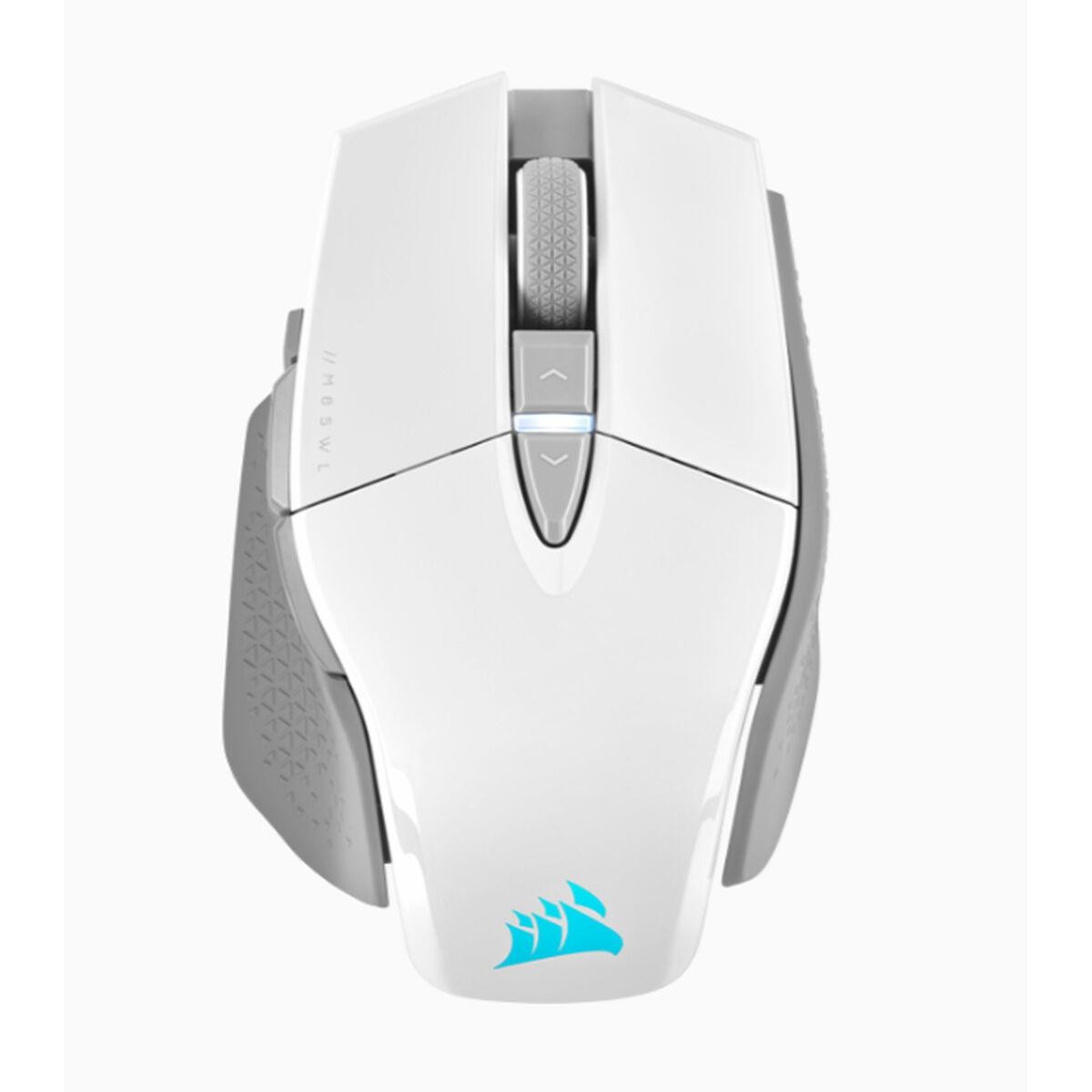 SOURIS SANS FIL GAMER CORSAIR M65 ULTRA RGB (BLANC/ARGENT)
