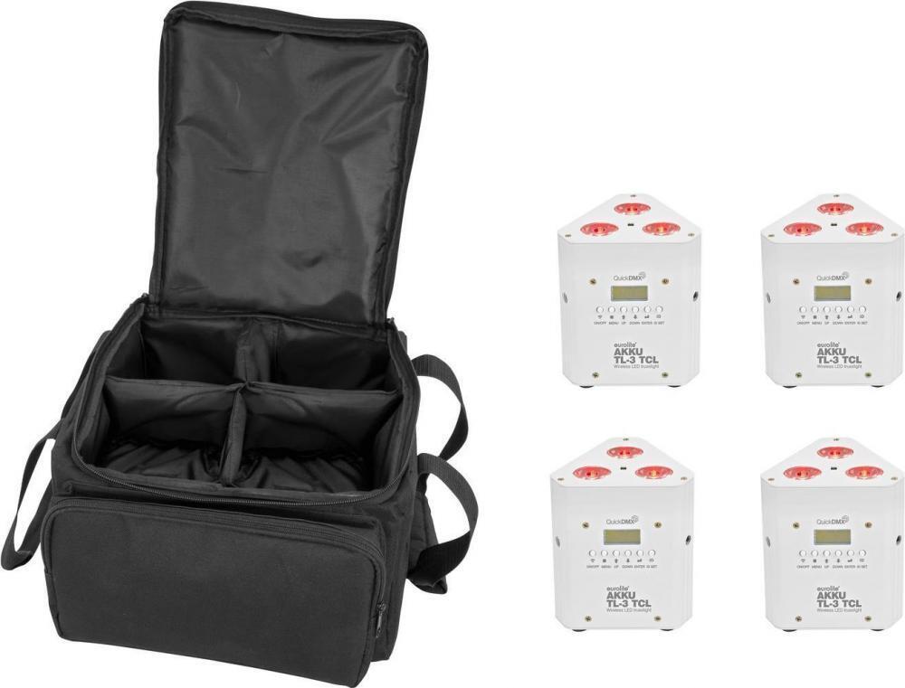 3161807 Eurolite EUROLITE Set 4x AKKU TL-3 TCL weiß + SB-4 Soft-Bag (20000649)