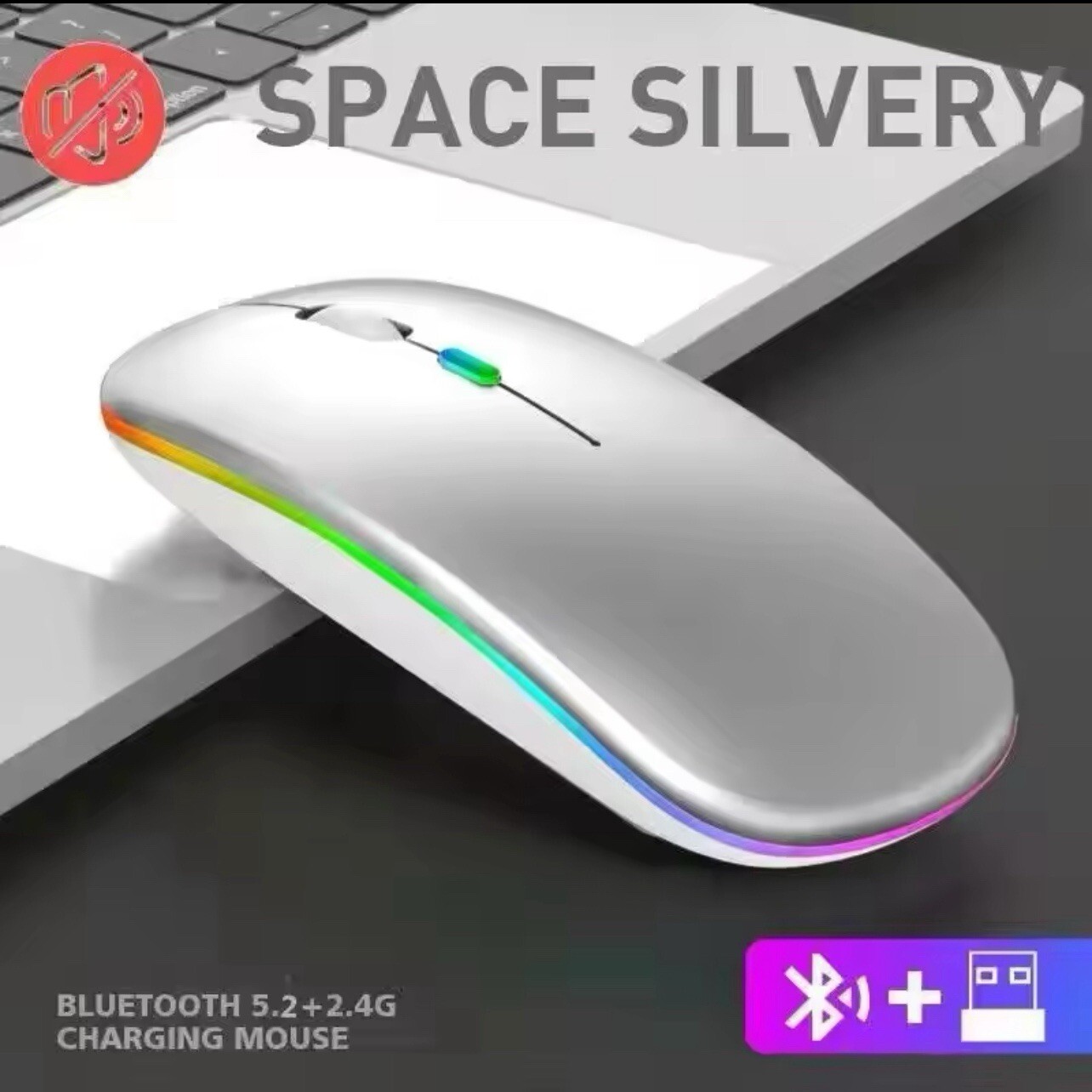 Mouse Wireless - Bluetooth - Mouse Silenzioso Retroilluminato e Ricaricabile
