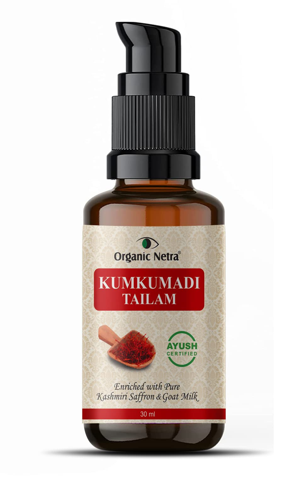 Organic Netra Ayurvedic Kumkumadi Tailam, Face Oil for Glowing Skin (r8c)