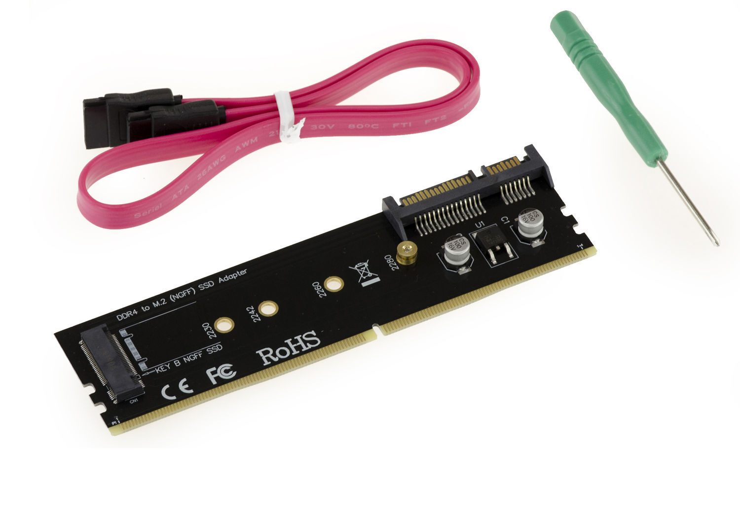 Adattatore M2 (NGFF) A SATA 3 - Alimentazione E Supporto Tramite Porta DDR4
