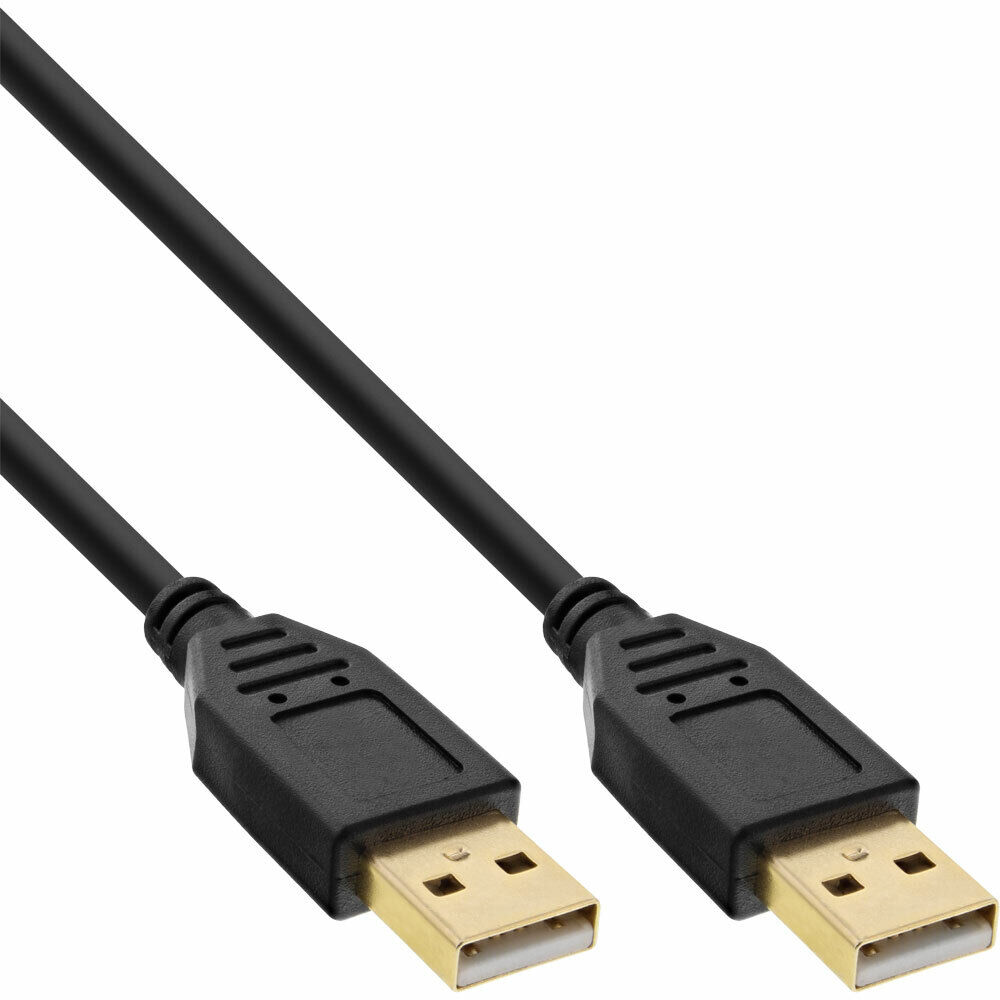 INL InLine® Cavo USB 2.0 A maschio / A maschio, 0,5m, dorato, nero