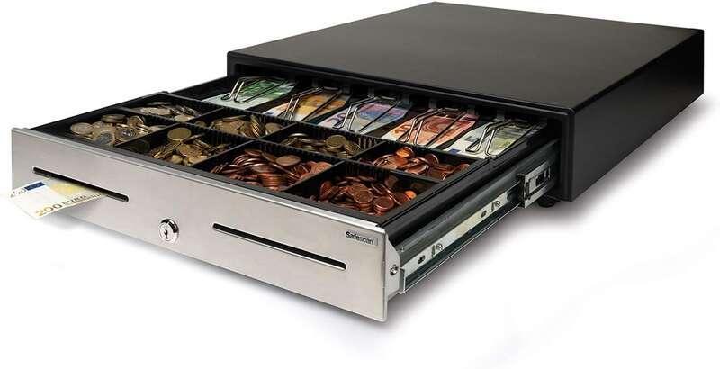 Safescan HD-4646S Heavy Duty Cash Drawer with 8 Coin and 4 Note Trays