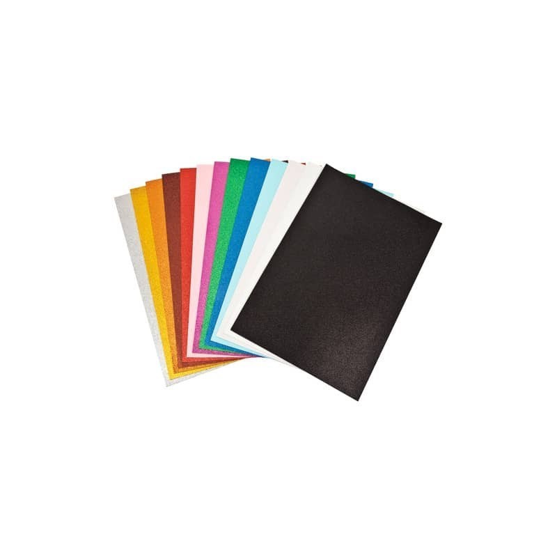 Foam in gomma Nikoffice EVA formato A4 colori assortiti adesivo - conf. 10 fogli