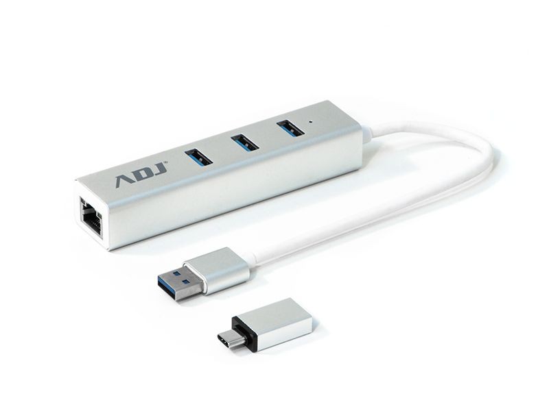 Adj Adattatore USB C Ethernet to USB 3.0, Hub USB C Ethernet LAN 1000 Mbps Gigab