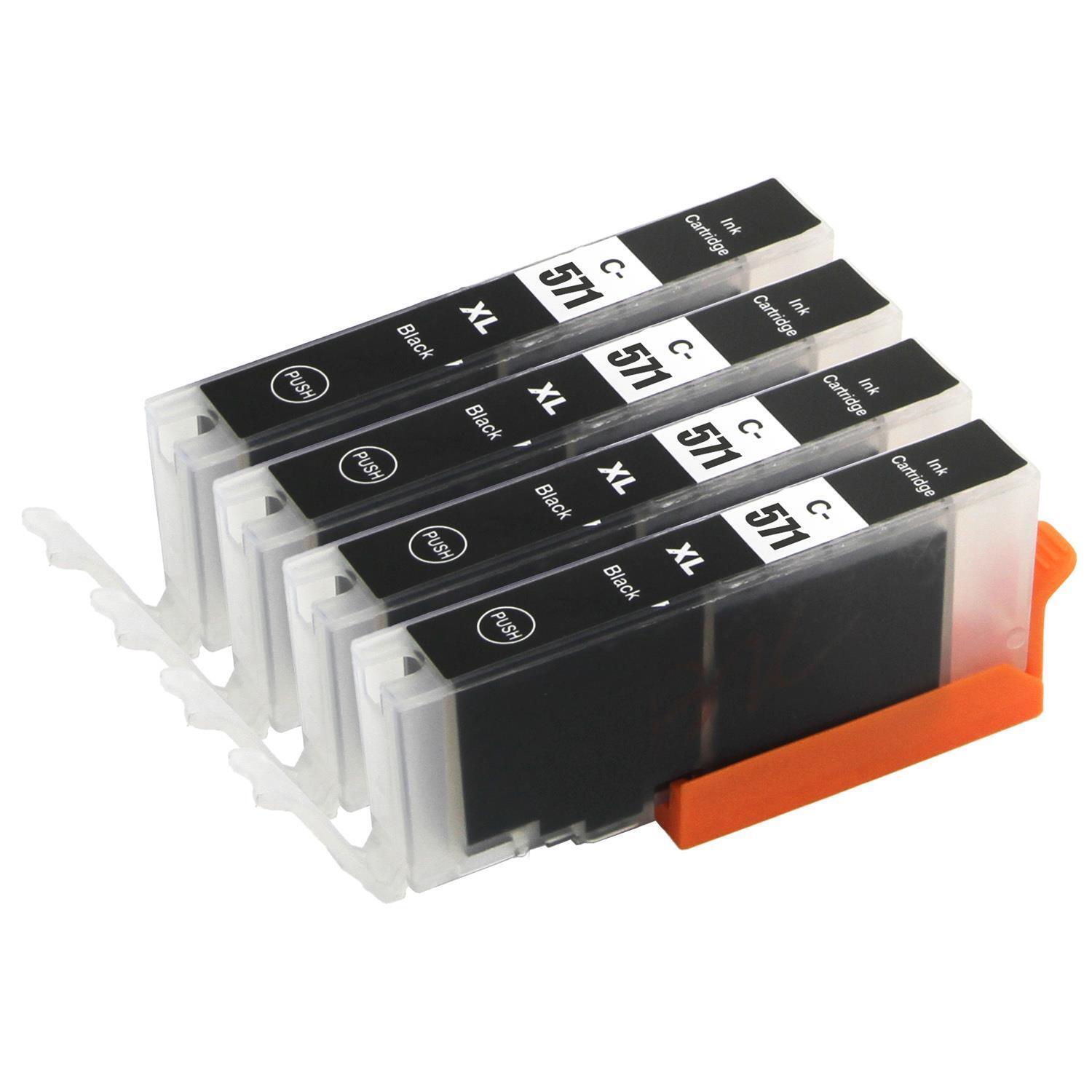 4 Cartucce d'inchiostro Nero (CLI) per Canon PIXMA MG5752 MG7750 TS5053 TS8052