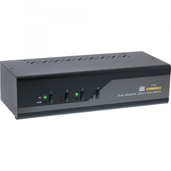 3161792 InLine InLine Switch KVM Desktop , 4 porte, Dual Monitor, HDMI, 4K, USB