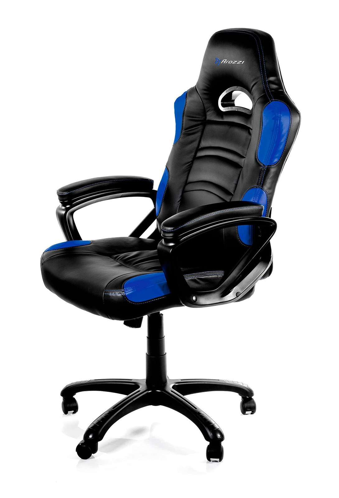 Arozzi Enzo Sedia Gaming, Finta Pelle, Nero Blu, 70x60x90 cm, 5 unità (p2v)